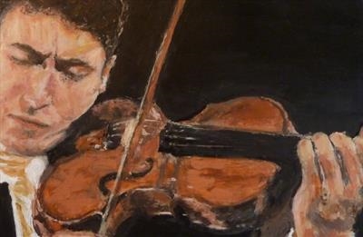 Maxim Vengerov. by James Barrett, Painting, Oil on Board