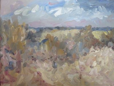 Somerset Levels. by James Barrett, Painting, Oil on Board